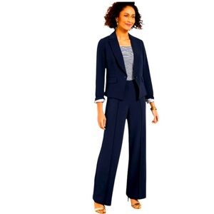 Talbot Women's Pants dress wide leg front zip belt loops back pockets 10